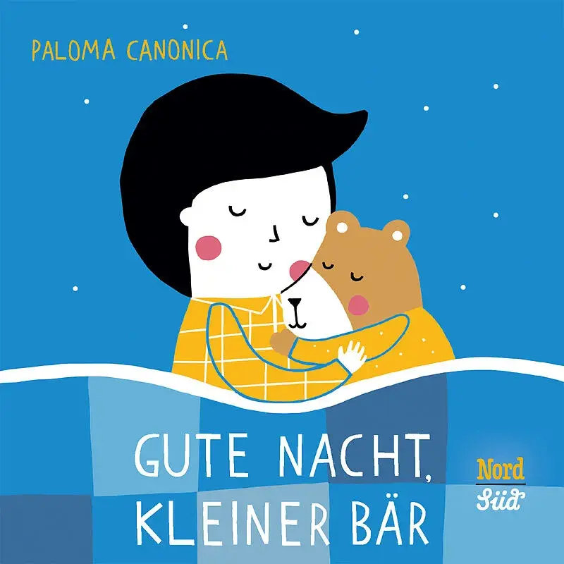 buchcover-kind-teddybär-gutenacht-kleinerbär-nordsüd-blau-bunt