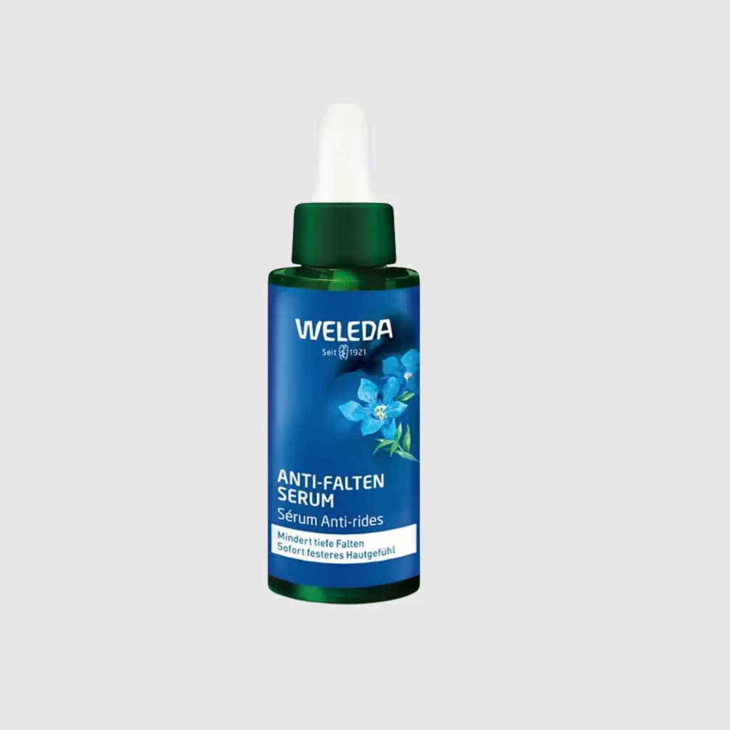 weleda-produkt-anti-falten-serum-blau-grauer-hintergrund