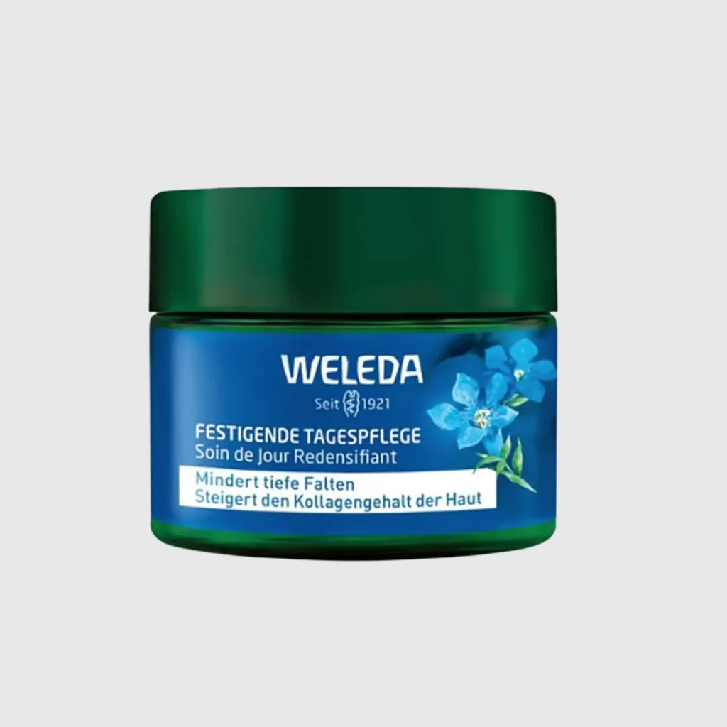 weleda-produkt-tagespflege-dose-blau-grauer-hintergrund