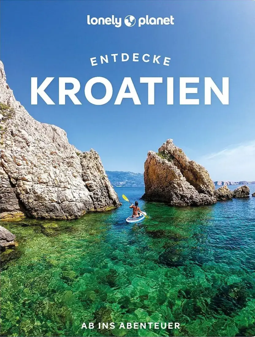 reisefuehrer-kroatien-lonely-planet-felsen-kanu-meer-tuerkis-frau
