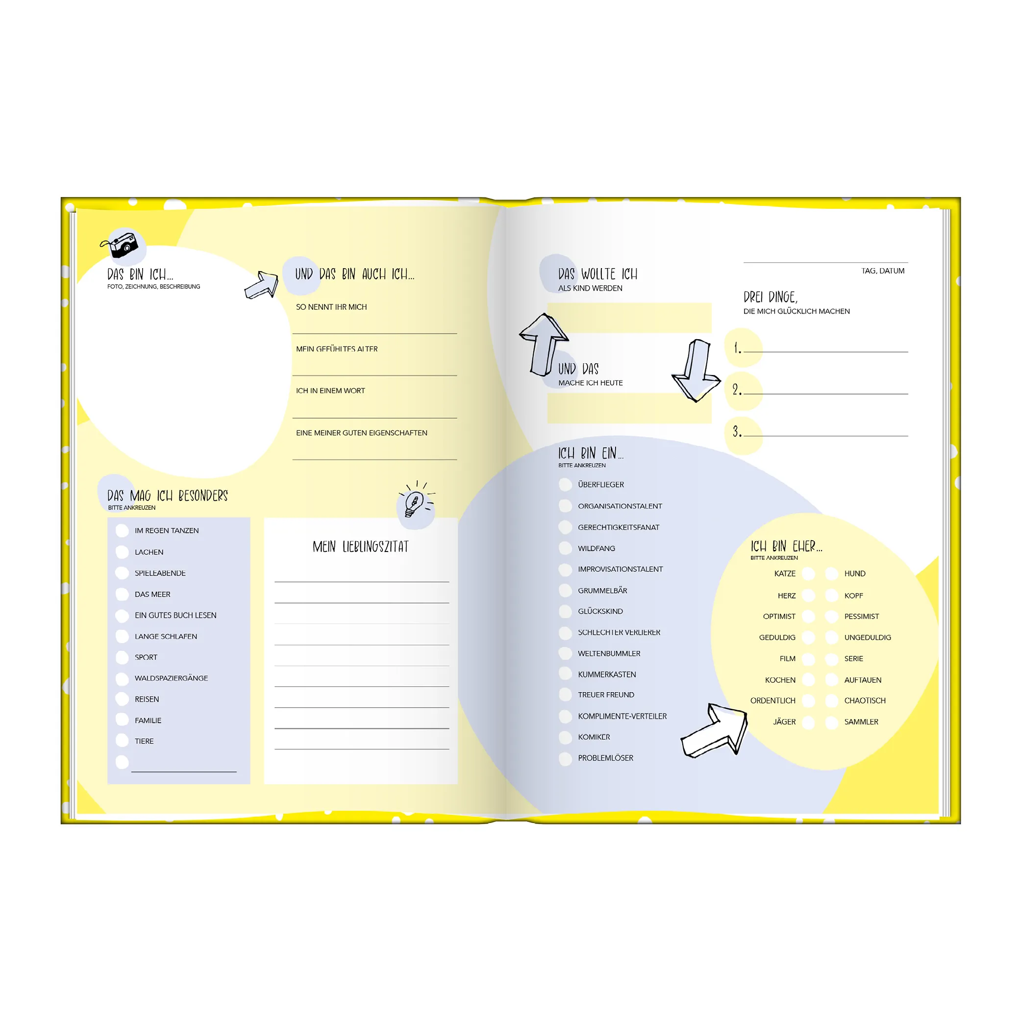 innenseite-freundealbum-seite-gelb-illustration-pfeile